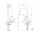 SMEG MRMG4DCR GRIFO MONOCOMANDO PARA FREGADERO CAÑO ALTO EXTRAÍBLE CROMO