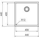CM IN-TECH 44x44 FREGADERO DE UN SENO ACERO INOX