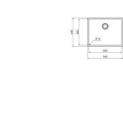 CM IN-TECH 54x44 FREGADERO DE UN SENO ACERO INOX