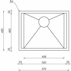 CM FOCUS 57x45 EINBAUSPÜLE EDELSTAHL GEBÜRSTET