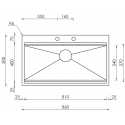 CM SUPERIOR 86x50 ÉVIER 1 CUVE ACIER INOXYDABLE BROSSÉ