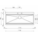 CM SUPERIOR 116x50 EINBAUSPÜLE EDELSTAHL GEBÜRSTET