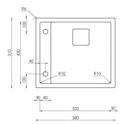 LAVELLO CM CALYPSO 58x51 1 VASCA ACCIAIO INOX SATINATO