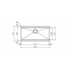 CM MAJOR 86x45 EINBAUSPÜLE EDELSTAHL GEBÜRSTET UNDERBAU