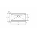 CM MAJOR 86x45 ÉVIER 1 CUVE ACIER INOXYDABLE BROSSÉ SOUS-PLAN