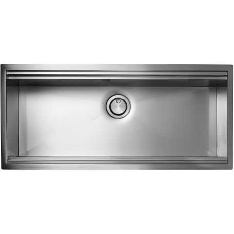 CM MAJOR 100x45 KITCHEN SINK 1 BOWL BRUSHED STAINLESS STEEL UNDERMOUNT- MADE IN ITALY