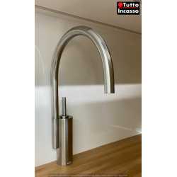 NOBILI KANG GRIFO MONOCOMANDO PARA FREGADERO ACERO INOXIDABLE SATINADO NIVEL ALTO