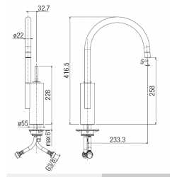NOBILI KANG SINGLE LEVER SINK MIXER TAP BRUSHED STAINLESS STEEL